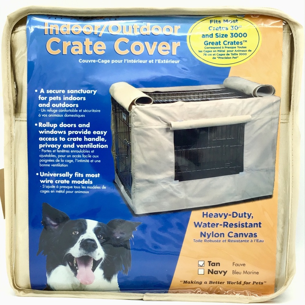Precision Indoor Outdoor Dog Crate Cover Tan Nylon